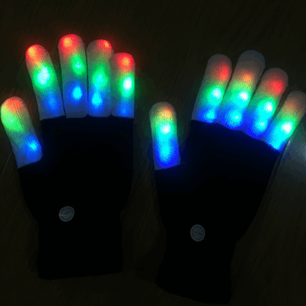 Full Finger LED Rave Gloves - Three Pack Discount - NuLights
