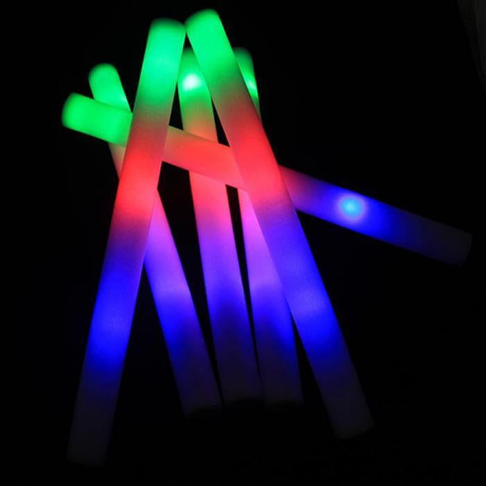 Rave Glow Sticks, Battery operated LED Foam Sticks