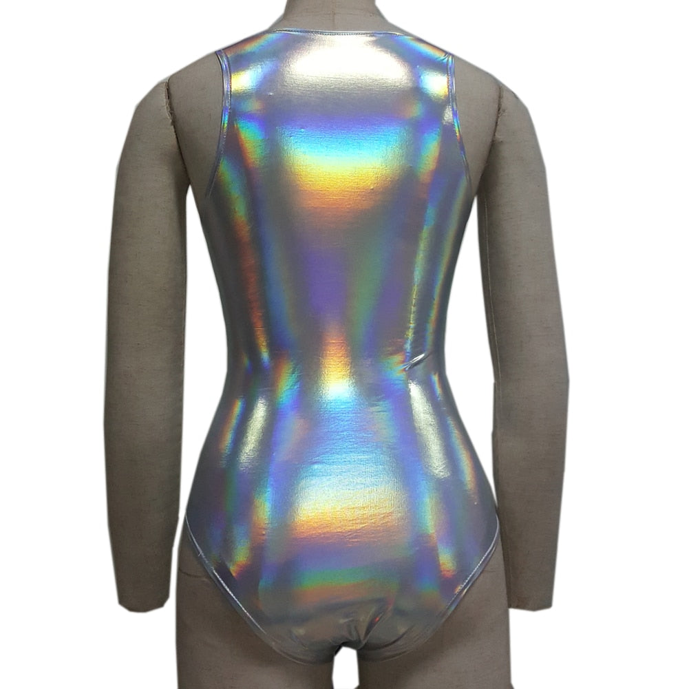 Long Sleeved Iridescent Bodysuit for Women
