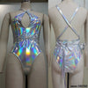 Backless & Necklined Holographic Bodysuit - NuLights